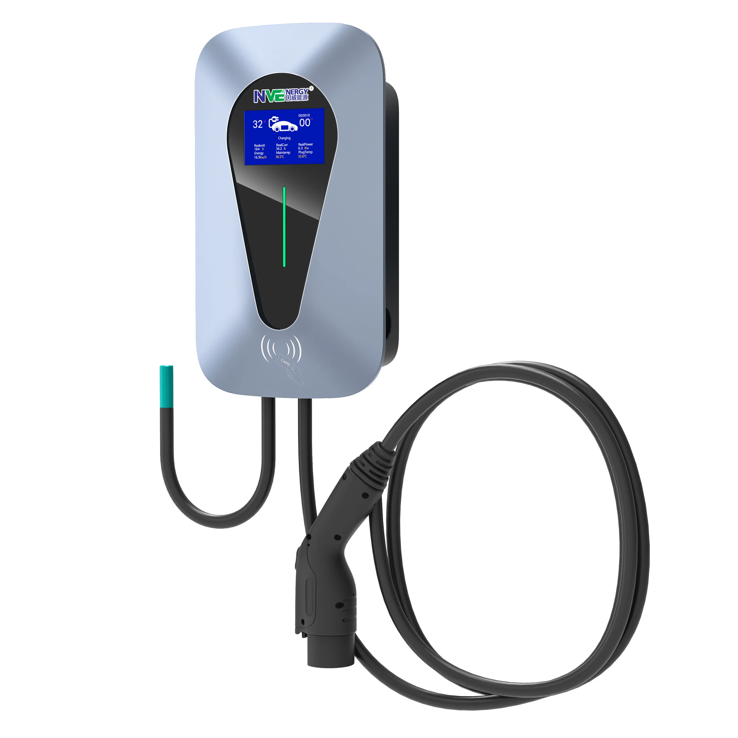 

Invenergy 7kW 32A EV charger single phase IP66 electric car charger with type 1 plug