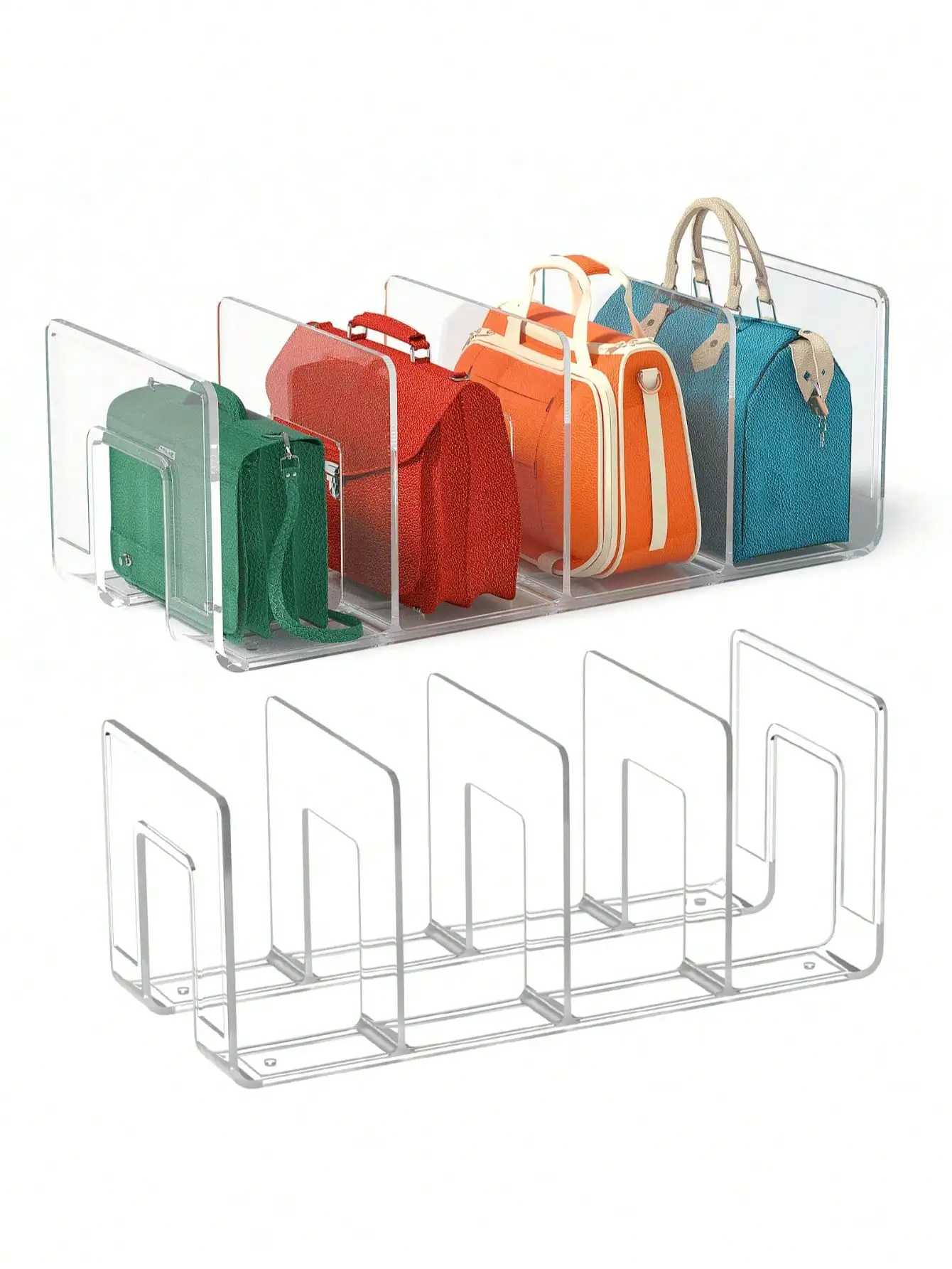 

1/2/4pcs Transparent Minimalist Storage Rack, Acrylic Material + Multi-Functional Compartment Design, Easy To Wipe Clean. Minimalist And Fashionable, Suitable For Walk-In Closet, Office, Study, Wardrobe, Cabinet, Desk, Kitchen, Dining Room, Etc. Ideal For