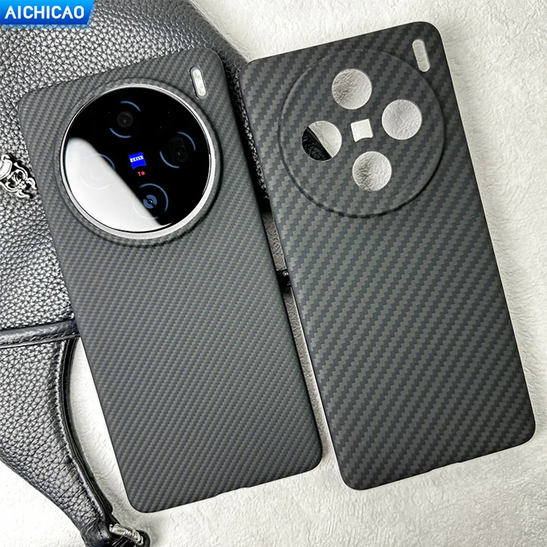 ACC- Carbon Real Carbon Fiber Case For Vivo X100 Ultra Mobile Phone Case Aramid Fiber Anti-Fall Ultra-Thin Phone Case