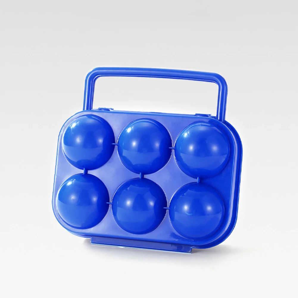 Scatola di immagazzinaggio Vassoio per uova da campeggio all'aperto Picnic Plastica 15.5x14.6x7cm 6 uova Contenitore in ABS Scatola Vassoio per uova Stile maniglia