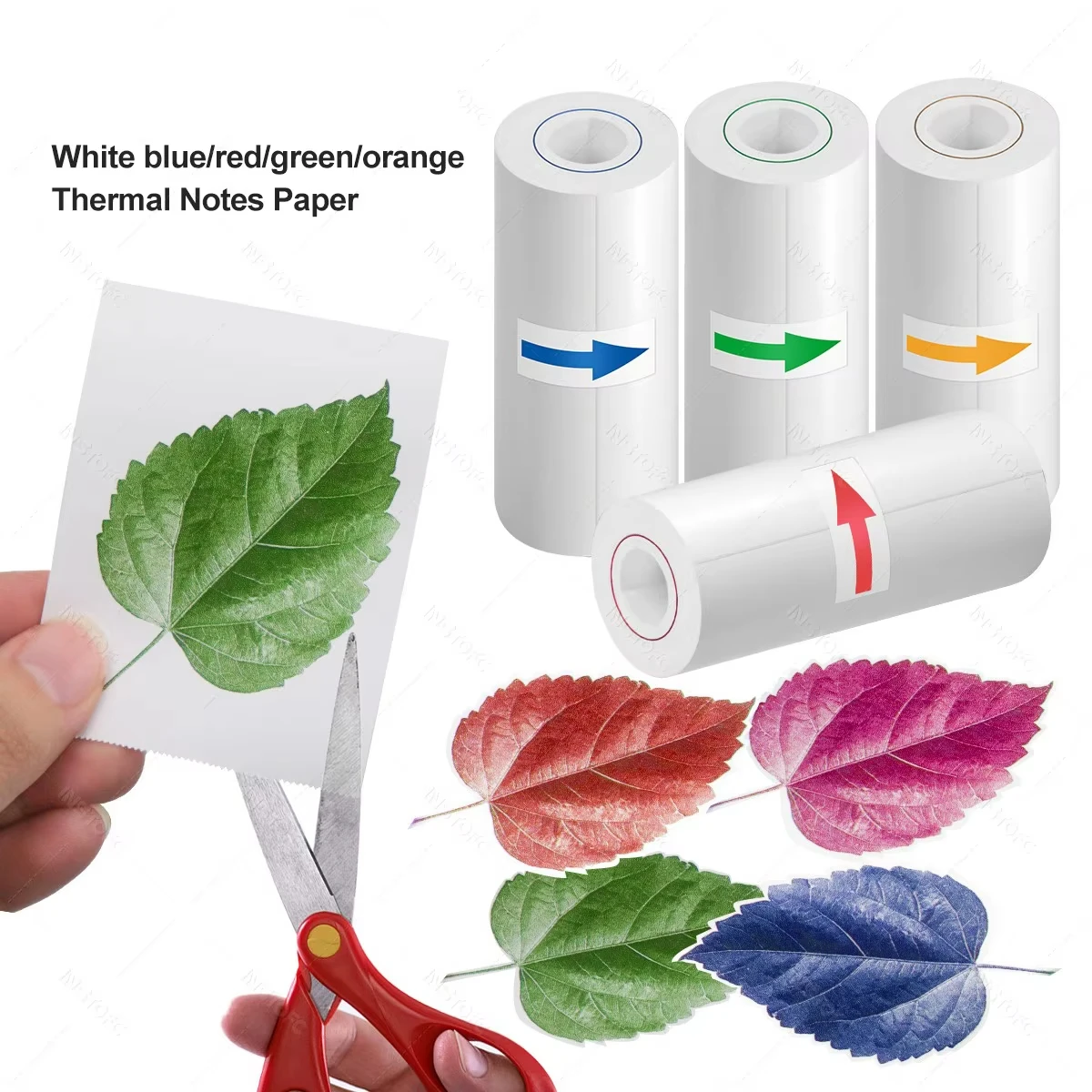 57mmx 25mmThermal Paper, White Notes, Color Note, White Sticker, Translucent Adhesive Sticker for Portable Mini Printer Refills5