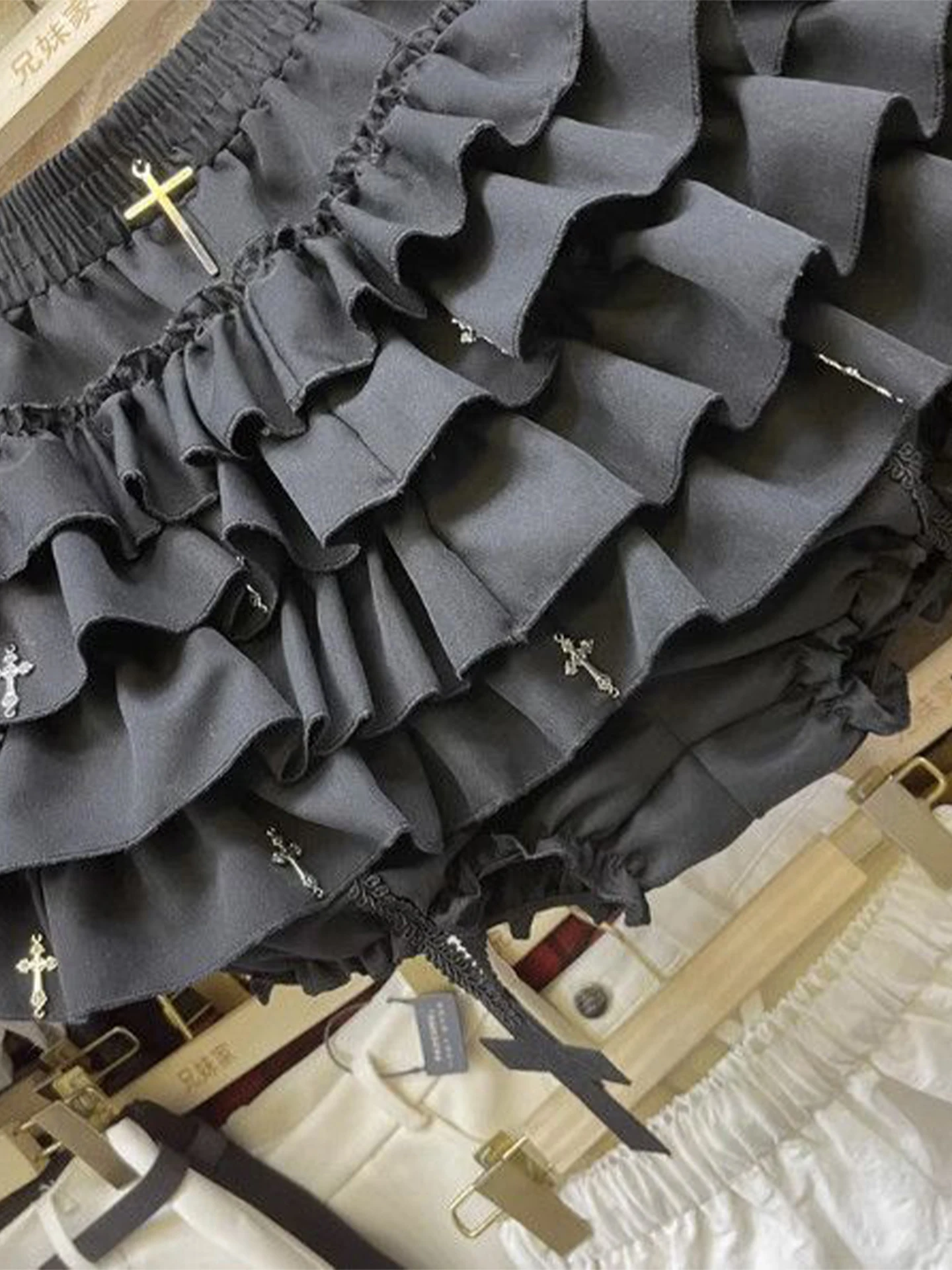 Jupe Bla avec Design croisé pour femmes, jupe gâteau d'été Y2K, Anti-lumière, coupe ample, taille haute, couleur Pure, jupe trapèze