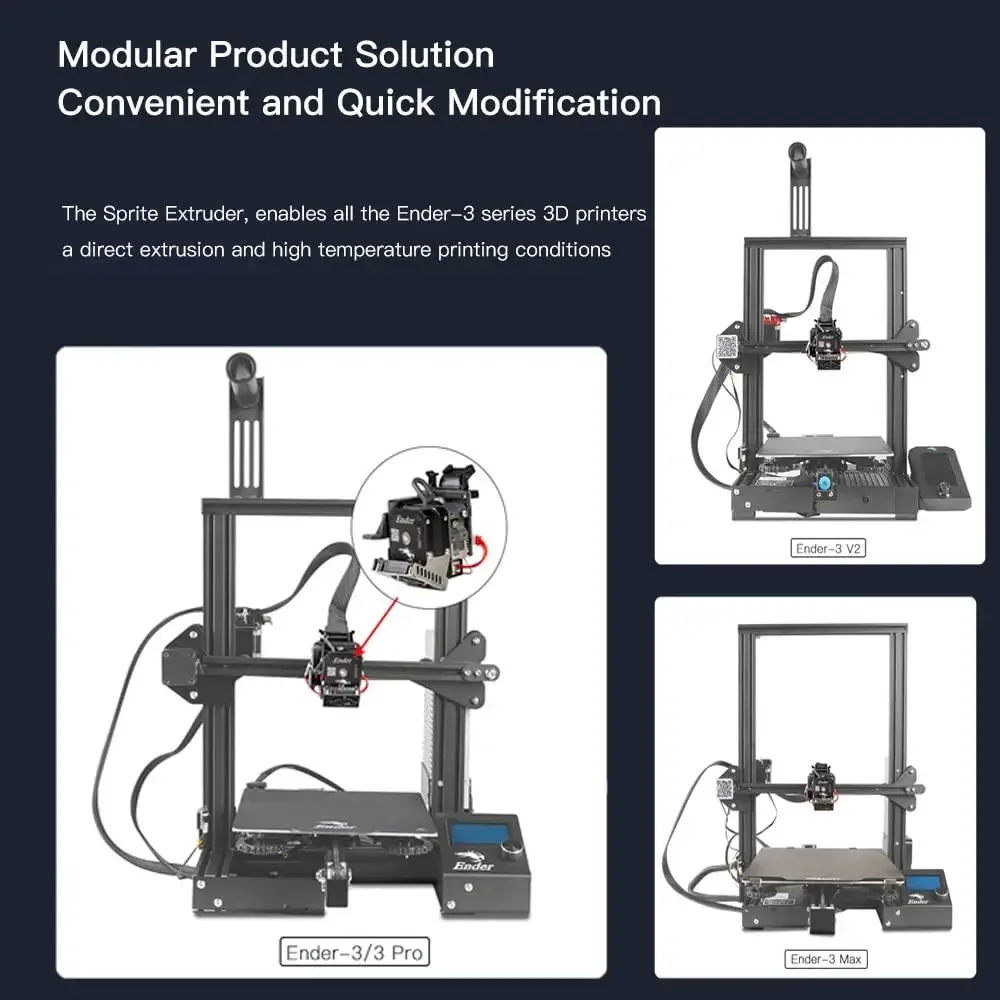 Kit de actualización de extrusora de accionamiento directo 2022 Ender 3 Pro Ender 3V2 Ender3 Max 80N Motor paso a paso Kit de extremo caliente totalmente metálico PLA TPU PETG ABS