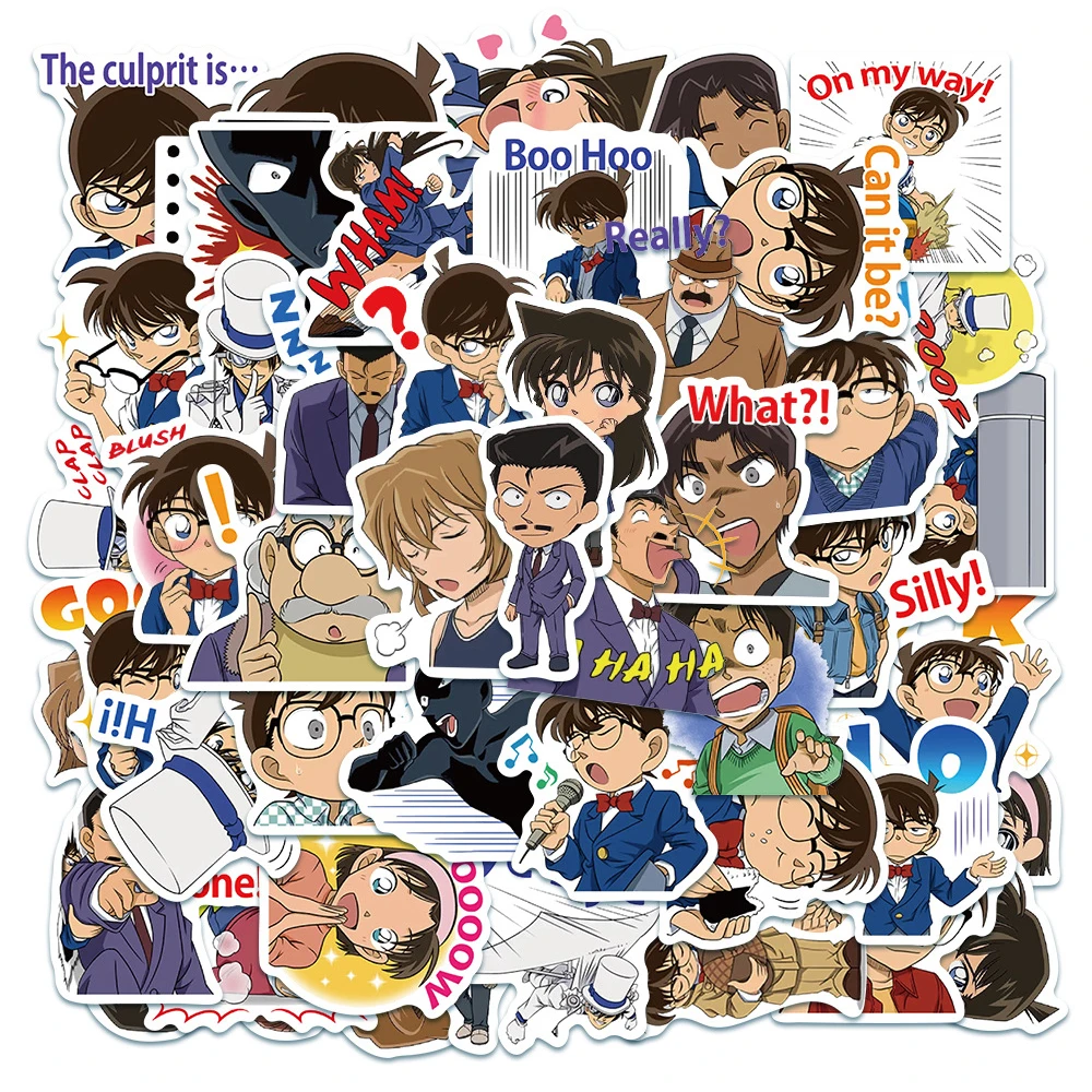 10/30/50pcs Cute Detective Conan Anime Graffiti Stickers Classic Manga Sticker DIY Diary Phone Water Bottle Cool Decals Packing