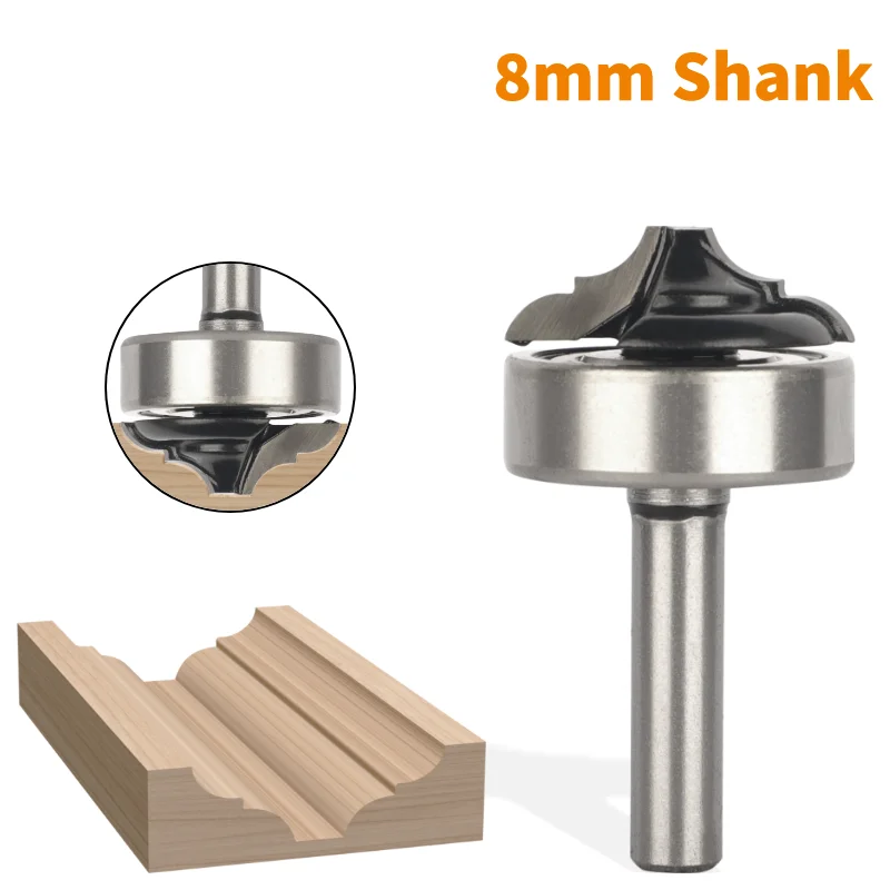 Shank Clássico Bit com Rolamento Inferior Router Bit Carpintaria Fresadora para Cortador de Carboneto de Bit de Madeira 1pc mm
