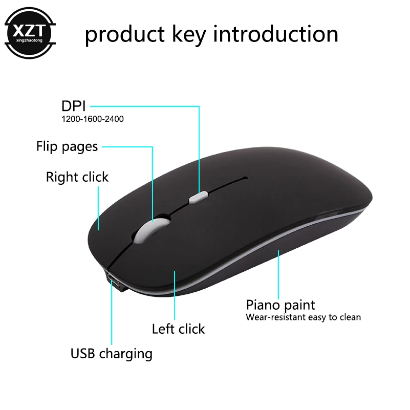 NEW Wireless Mouse Bluetooth Rechargeable Mouse Wireless Computer Silent Ergonomic Mini Mice USB Optical Mice For PC laptop