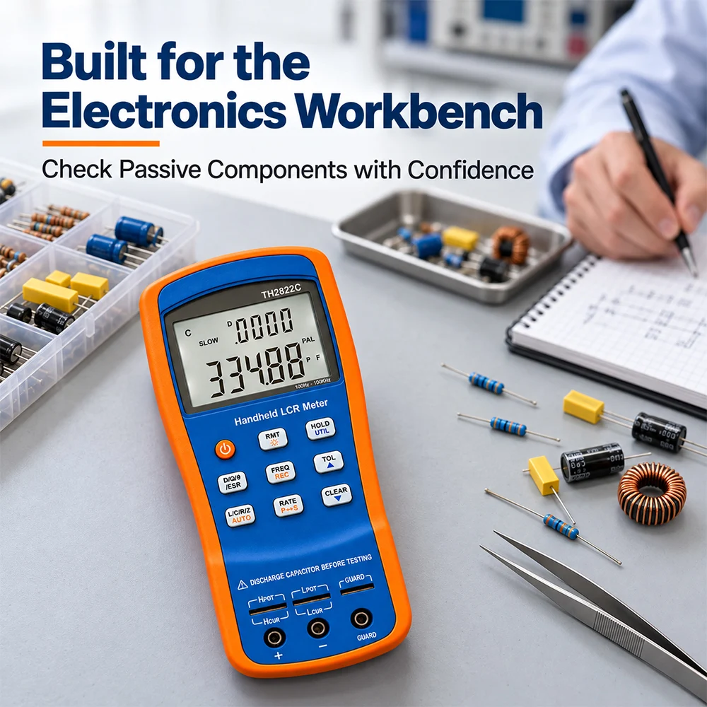 SIHAO Handheld LCR Meter Digital Inductance Capacitance Resistance Tester 100KHz USB Portable Q D Z ESR Measurement Tool