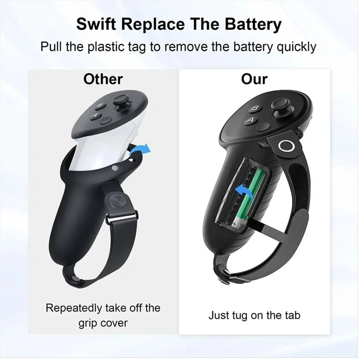 جديد! لـ Meta Quest 3 غطاء حماية بمقبض وحدة التحكم من السيليكون مع ملحقات VR بحزام المفصل #3