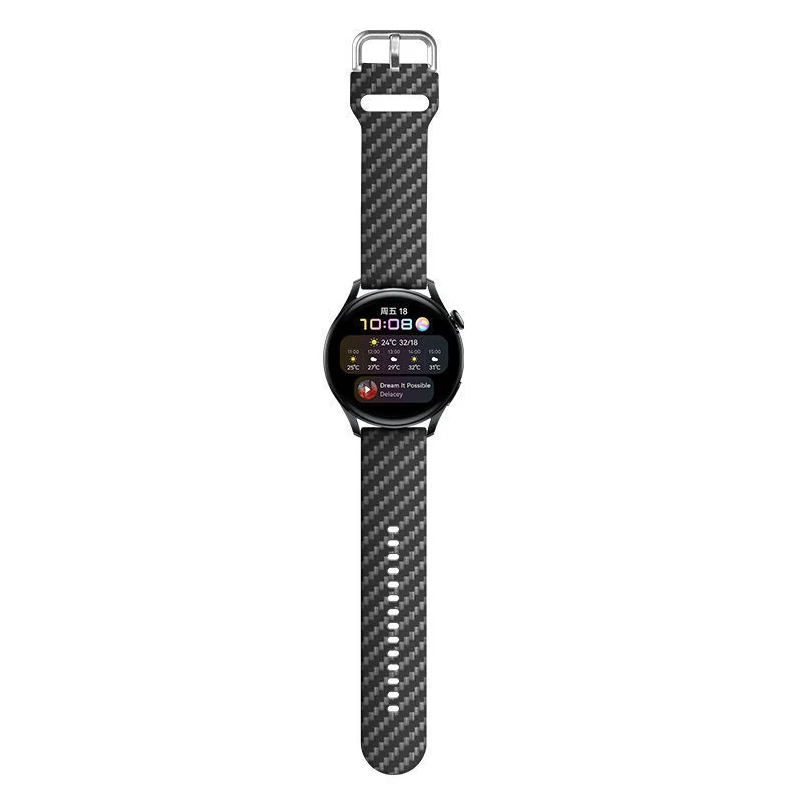 Silicone Strap For Huawei Watch 3/3 Pro/GT/2/Runner GT22e/Pro Carbon Fiber kevlar 20mm 22mm Watch Band Amazfit bip/GTS/2/3 Strap