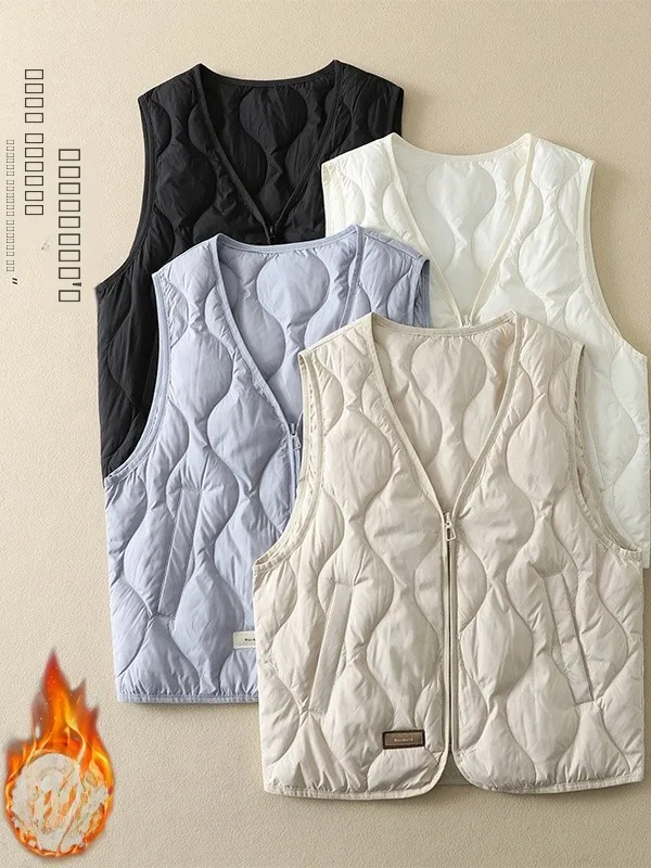 Chaleco de terciopelo ligero para mujer ort V-ne Top versátil Ropa interior Jaet Otoño Invierno Recién llegado Bordado floral Poly...