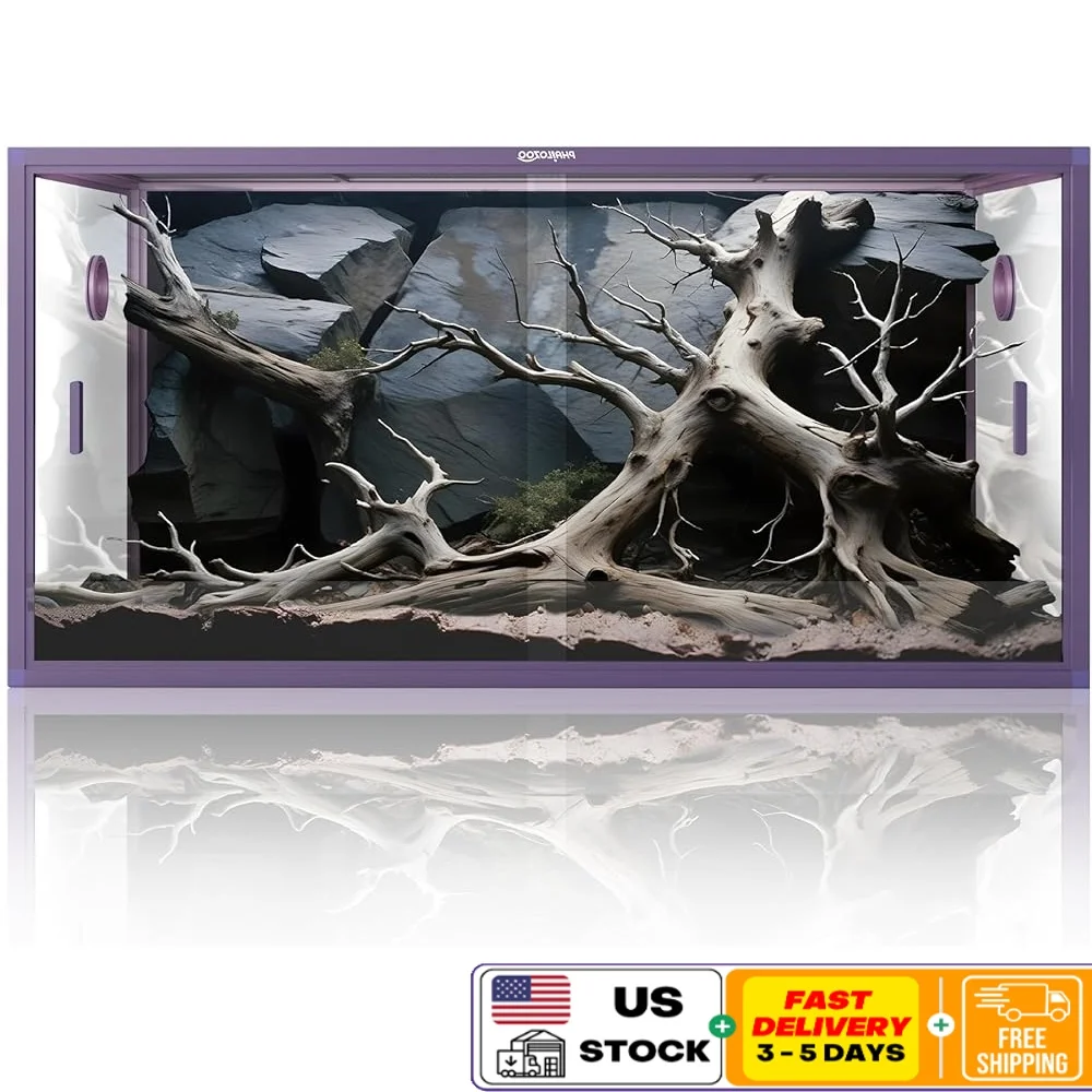 

120 Gallon Bearded Dragon Tank Terrarium Sliding Door Screen Ventilation Reptile Enclosure Indoor Habitat Easy Clean Sturdy