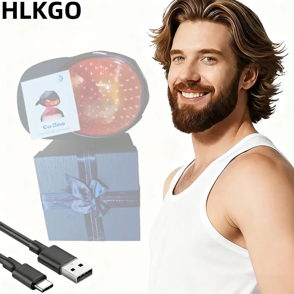 

USB-зарядка для роста волос, 650 нм, устройство для терапии красным светом и массажем кожи головы против выпадения волос для мужчин и женщин
