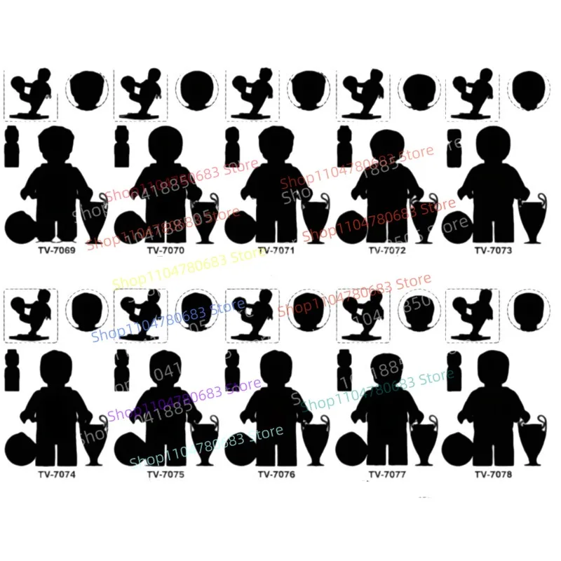 Klocki MOC TV6509 TV7070 TV7071 Figurki Sportowe Mini Lalki Model do Składania Dekoracje Anime Kreskówki Zabawki Prezenty