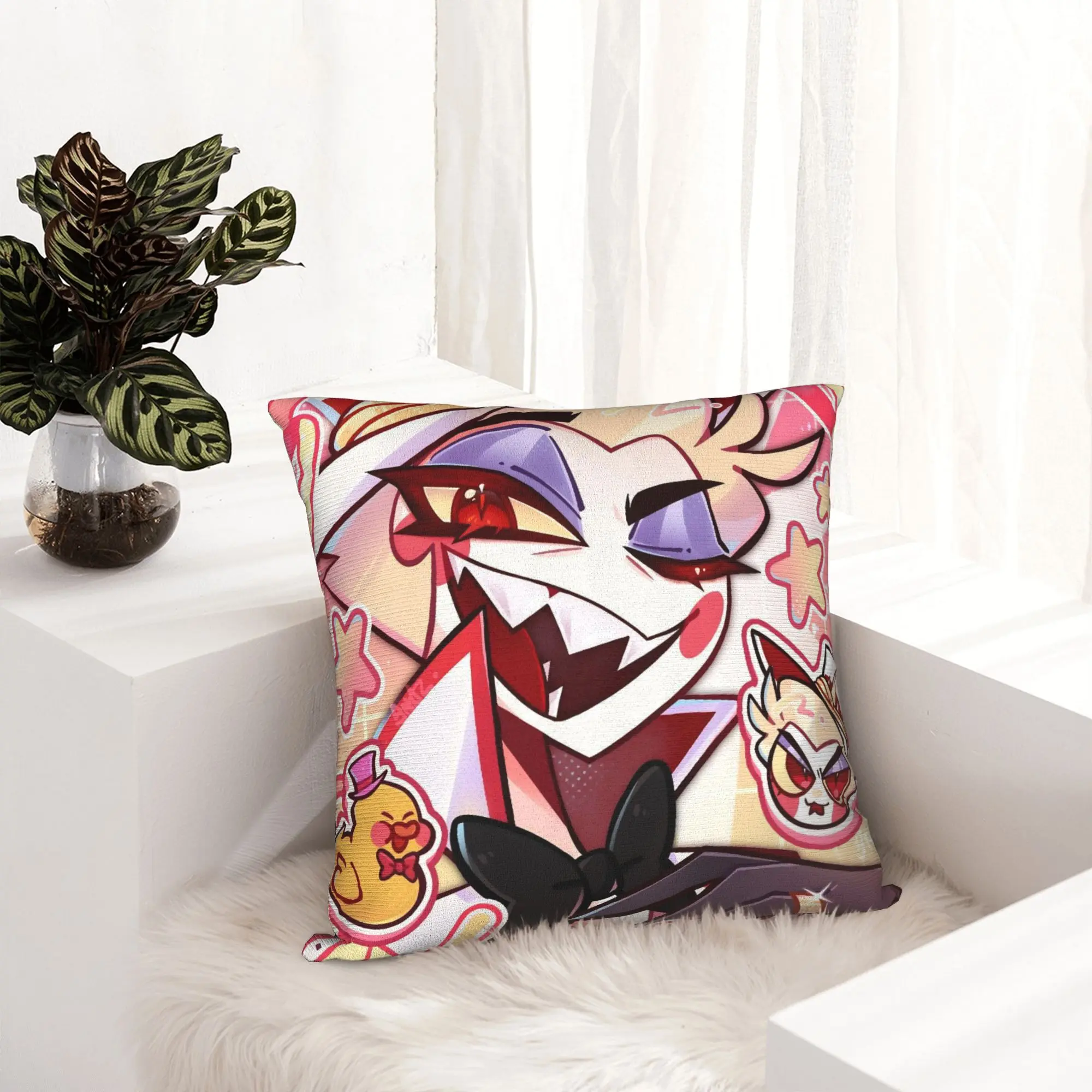 Lucifer Hazbins Hotels Pillowcase Printed Cushion Cover Decorative  Pillow Case Cover Home Zippered