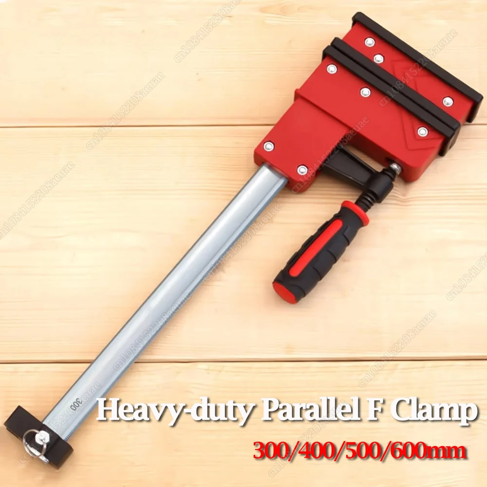 

1PC Woodworking 300/400/500/600mm Heavy-duty Parallel F Clamps Bar Clamp 95mm Throat Depth 700KG Clamping Force Durable