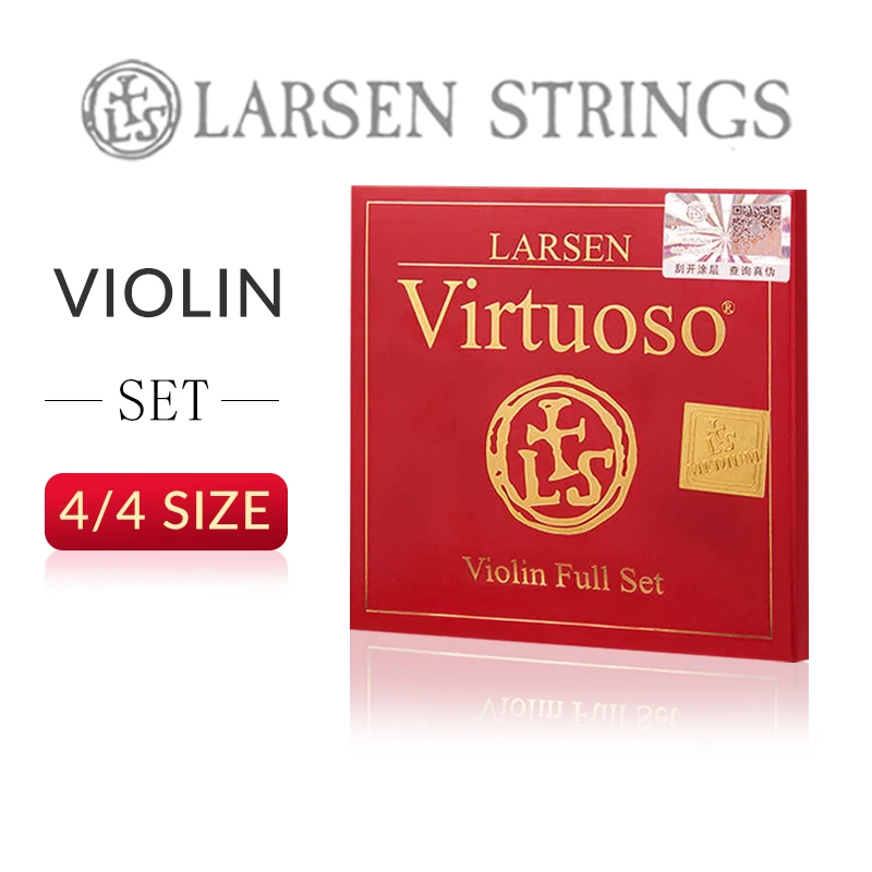 LARSEN Virtuoso Vioolsnarenset 4/4 Formaat E-Carbonstaal Synthetische Kern Aluminium/Zilver Omwikkeling Medium Spanning