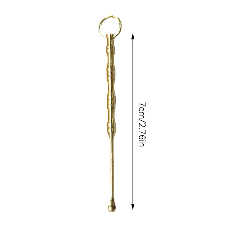 1PCS Keychain Multifunction Ear Spoon Toothpick Combination Brass Titanium Alloy Earpick Tool Fruit Picks