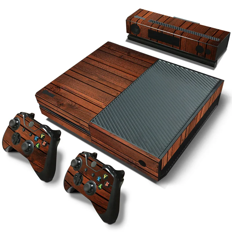 Xbox one Console Skin Decal Sticker + 2 Xbox One Controller Skins & Kinect wood deisgns