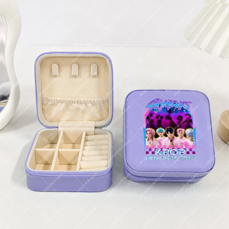 KPop شيطان الصيادين النساء صندوق تخزين المجوهرات أنيمي قلادة حلقة دبابيس سوار أقراط المنظم الحاويات هدايا عيد الميلاد 2026