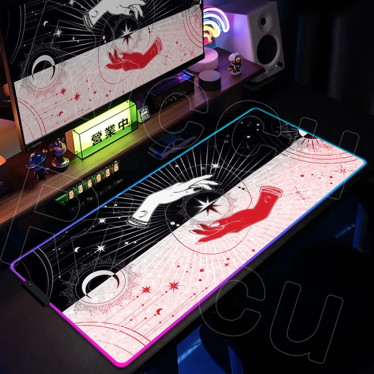 

RGB 400X900mm Magic Tarot Card Mouse Pad Black PC Gamer expand Desk Mat MousePad Kawaii Accessories Carpet Office LED DeskMats
