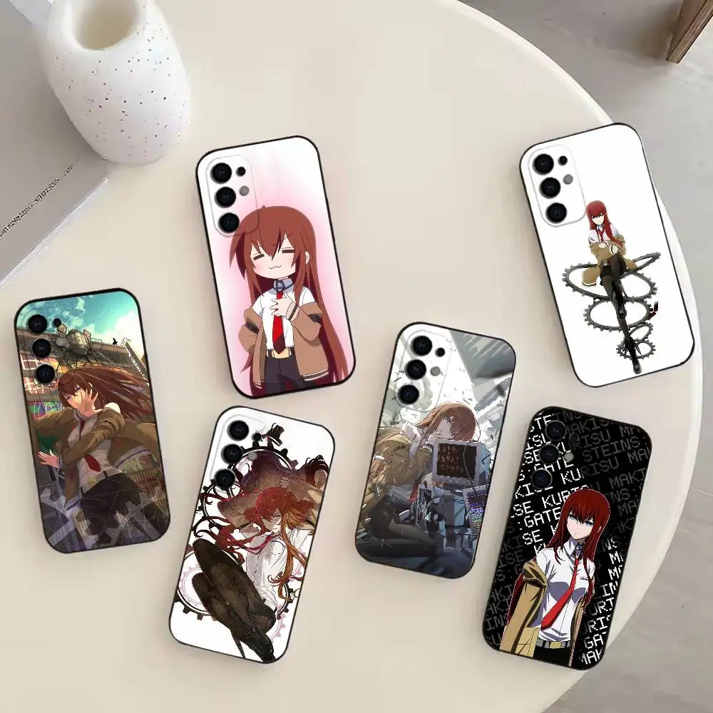 K-Kurisu M-STEINS GATE Makise-KM Phone Case For Samsung S25,S24,S21,S22,S23,S30,Ultra,S20,Plus,Fe,Note,10,9,5G Black Cover