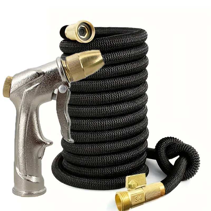 

Expandable Rubber Garden Hose Retractable Lightweight No-Kink Leak-Proof Design Durable Connectors for Yard Watering Outdoor