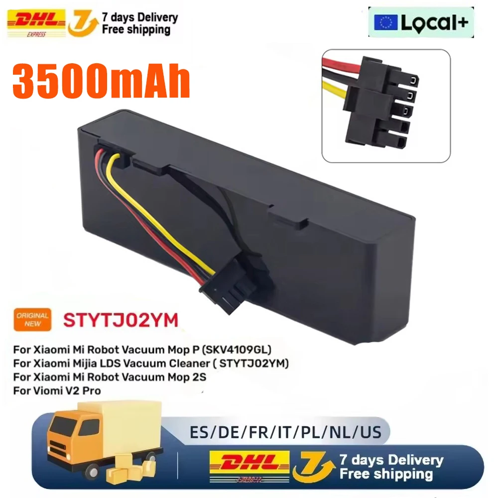Batteria da 3500 mAh 14,4 V per aspirapolvere robot Xiaomi Mijia LDS, Mi Robot Vacuum-Mop 2S STYTJ02YM, Mi Robot Vacuum-Mop P, Conga 3290 3390