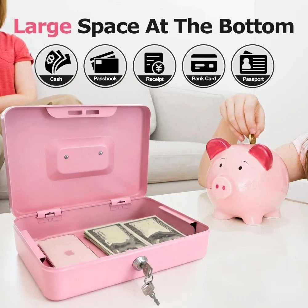 Mini Size Portable Key Safe with Key Sturdy Construction Steel Piggy Bank Sturdy Creative Style Handheld Safe Box Adult Use