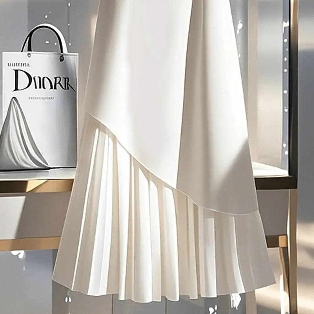 

2025 Spring Explosions Fashion Western Style High-end Delicate Long Dress High-end Sense Super Good-looking White A- Line Skirt