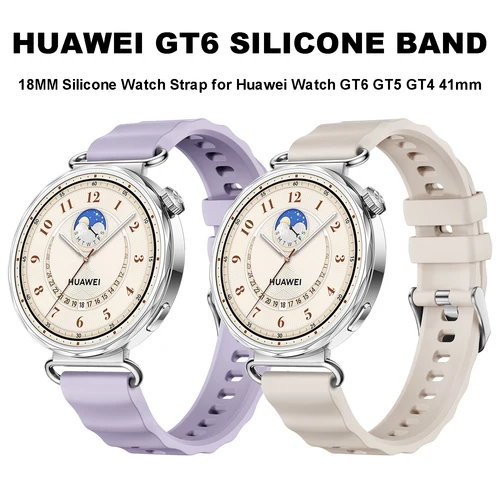 Correa de silicona para reloj Huawei GT6 GT5 GT4, pulsera deportiva de 41mm, accesorios de repuesto para reloj inteligente, 18MM