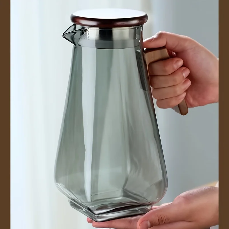 Picture 6: Heat Resistant Glass Water Pitcher Large Capacity Cold Brew Tea Jug with Cups Set for Home Kitchen