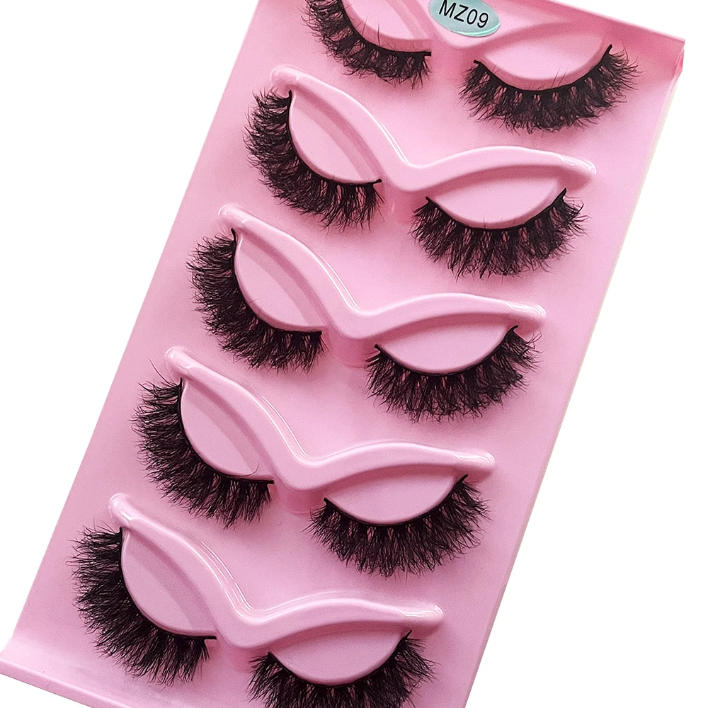 5 pairs Mink Eyelashes  3D Natural False Lashes Thick Soft Curly Lashes Wispy Natural Eyelash Extension Makeup