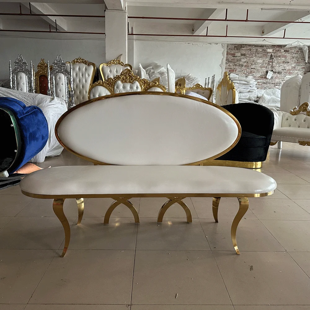 Luxury Wedding Event Metal PU leather Sofa Chair King Throne sofa Banquet