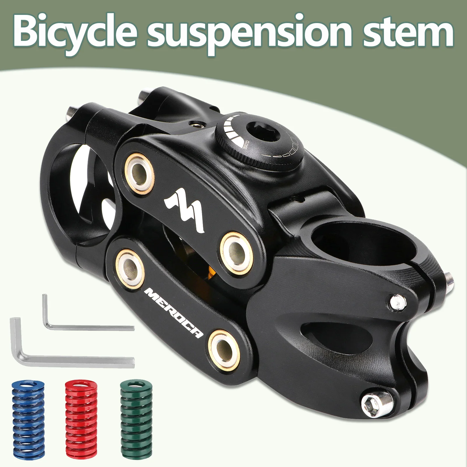 MEROCA Bicycle Suspension Stem Gravel Mountain Road Bike XC Shock 31.8mm Shock Absorption Bike Handlebar Stem MTB Table