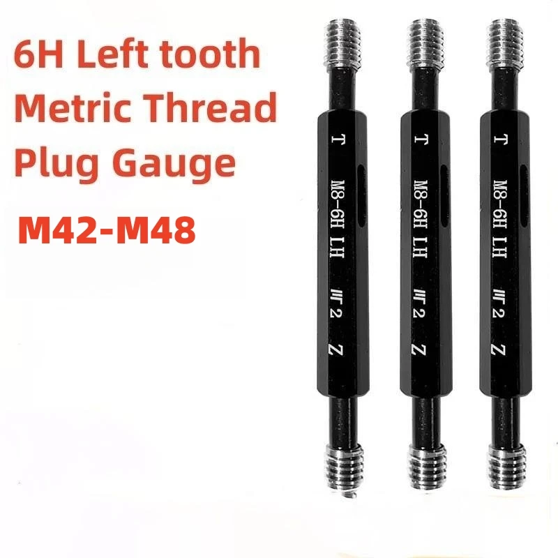 

1pcs Steel Mer-cury Gage Metric Fine Left Tooth Thread Plug Gauge Measure Tool 6H M42M45M48