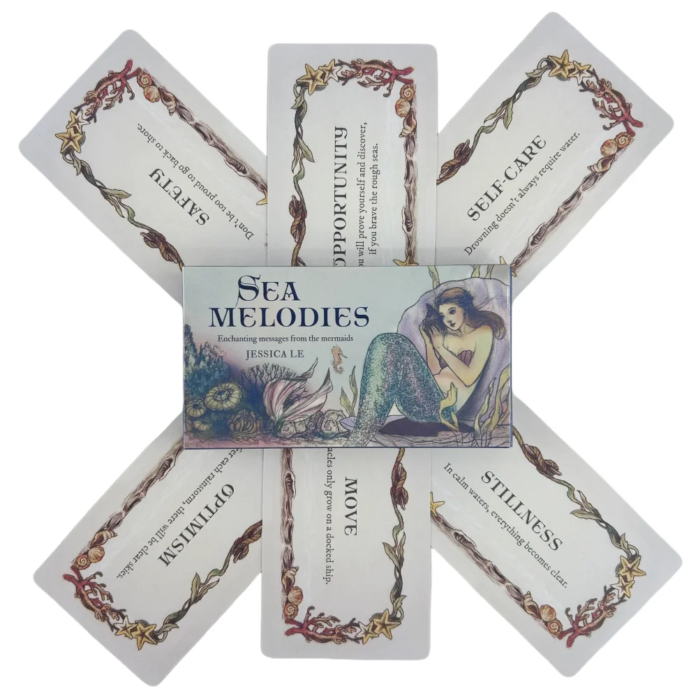 Sea Melodies Oracle Cards Messages From The Mermaids Divination Deck English Vision Edition Tarot Board Playing Game For Party