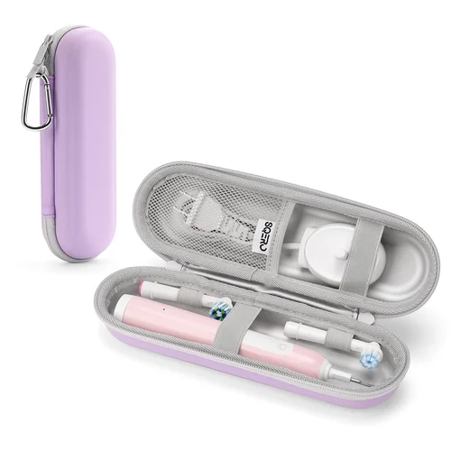 Imagen 1 del producto Estuche impermeable para cepillos de dientes Oral-B/Philips: correas elásticas seguras y almacenamiento de malla transpirable, organizador de viaje compacto de PU