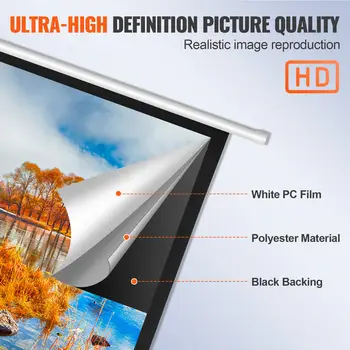 شاشة عرض كهربائية بمحرك من SucceBuy، مقاس 100 بوصة، بنسبة عرض إلى ارتفاع 16:9، بدقة 4K و1080 HD، تُثبّت على الحائط، مناسبة للعرض في المنزل أو المكتب أو السينما المنزلية. 10 best sales شاشة عرض آلية - №5