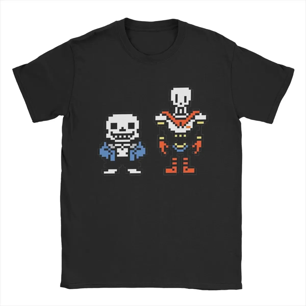 Game Pure Cotton Clothes Casual Short Sleeve Crewneck Tees Men Undertale Sans And Papyrus T Shirt  Plus Size T-Shirt harajuku