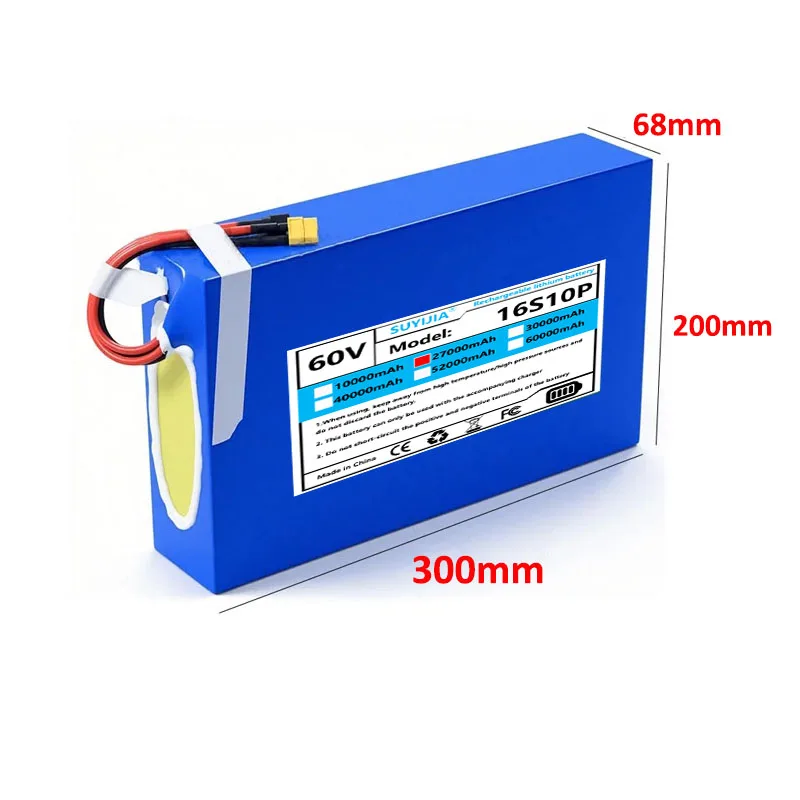 High Power 60v 35Ah 16S10P 18650 500-2500W Lithium Battery Pack for Electric Vehicle Scooter Motorcycle Tricycle 67.2V Charger