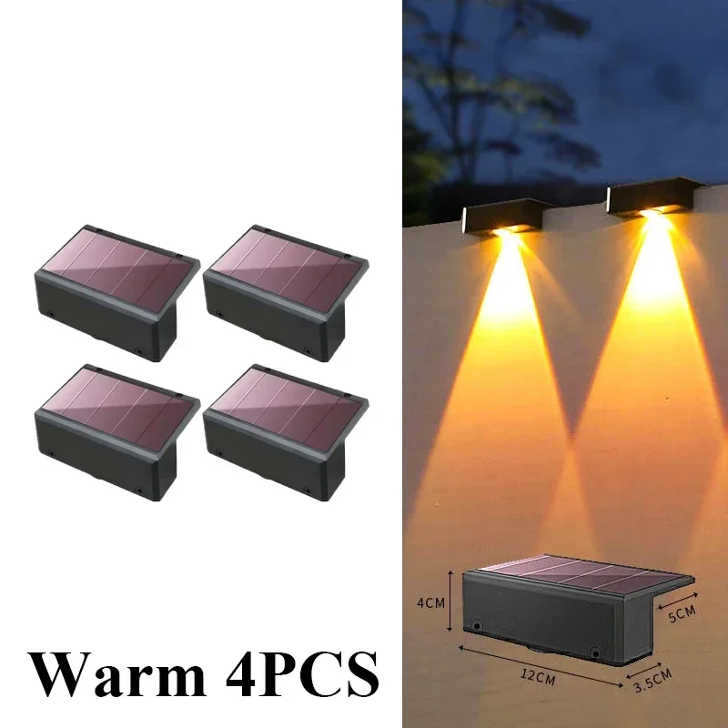 Hekverlichting op zonne-energie Buiten waterdichte LED-spotlens Zonne-lamp voor buitendek Tuinrail Ontworpen voor wandverlichting