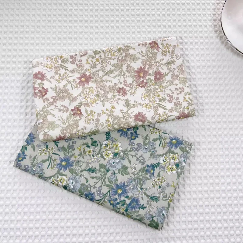 160x50cm Plant Flower Series Twill Printed Cloth Bedding Handmade Tablecloth Decorative Cotton Fabric