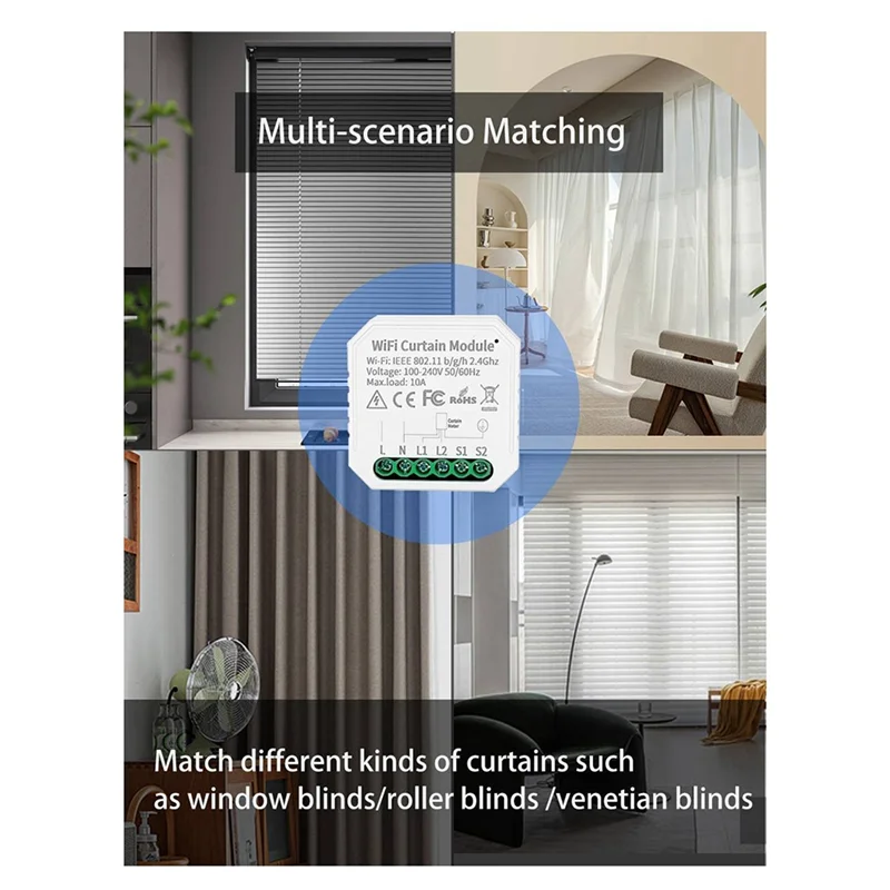 AB46-1 PCS Tuya WIFI Smart Curtain Module Switch APP Remote Control White 100-240VAC For Alexa Google Home Voice Control