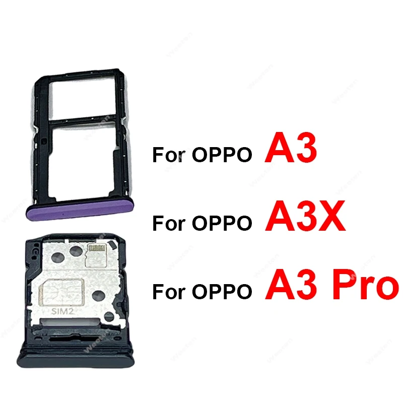 

Адаптер для считывания слотов для SIM-карты для OPPO A3 A3X A3 Pro 4G 5G, держатель лотка для SIM-карты, запасные части для ремонта