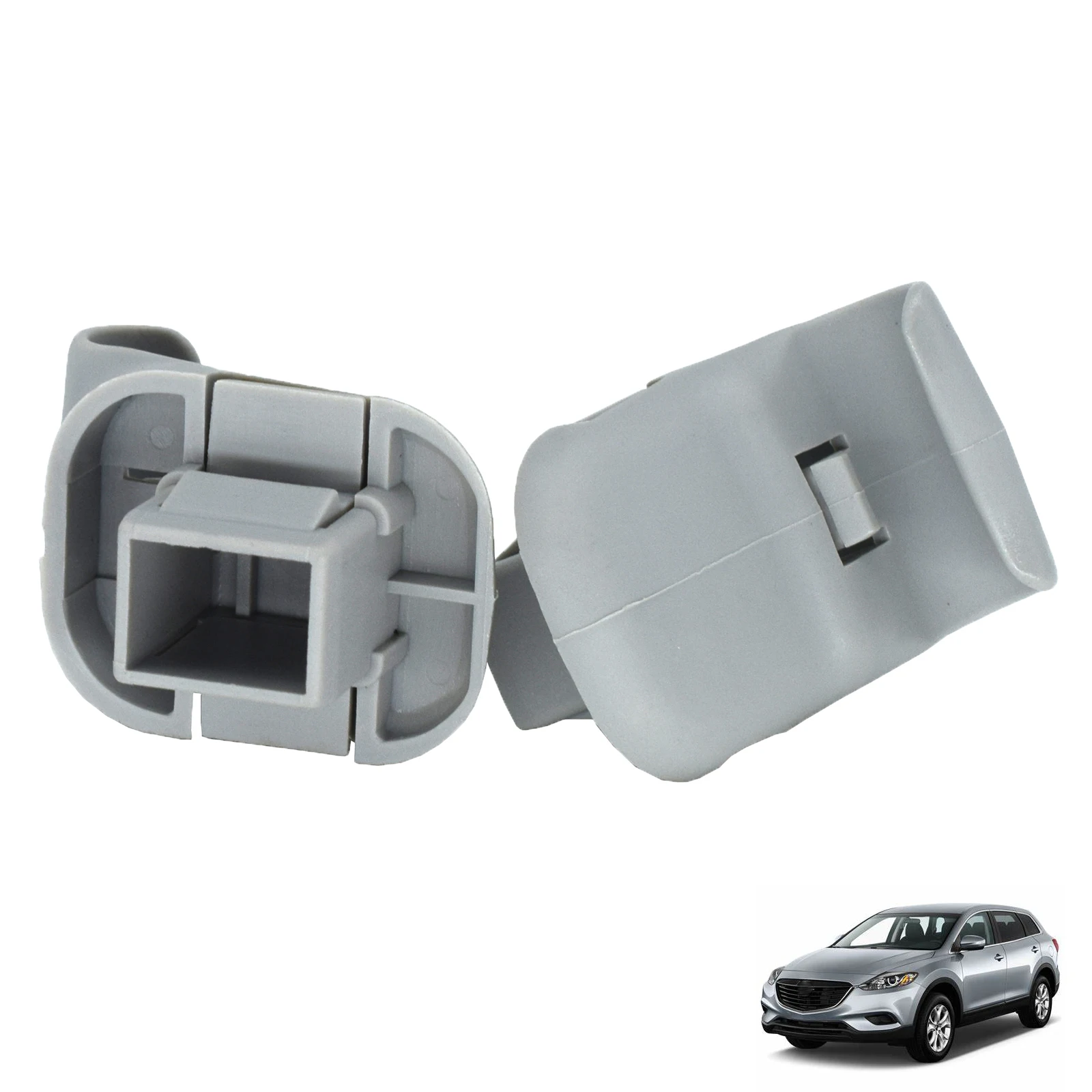 2pcs Grey Sun Visor Clip Mounting Sunvisor Hook Adapter For Mazda 3 BK 5 6 CX-7 CX-9 RX-8 RX-9 MPV LC6269261B77 Car Part