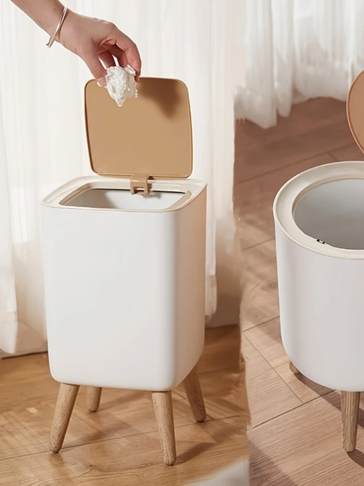 Elegant Oval, Odor-Sealing Plastic Trash Can With Hands-Free Foot Operation, Comes in Multiple Sizes – Perfect for Home or Offic