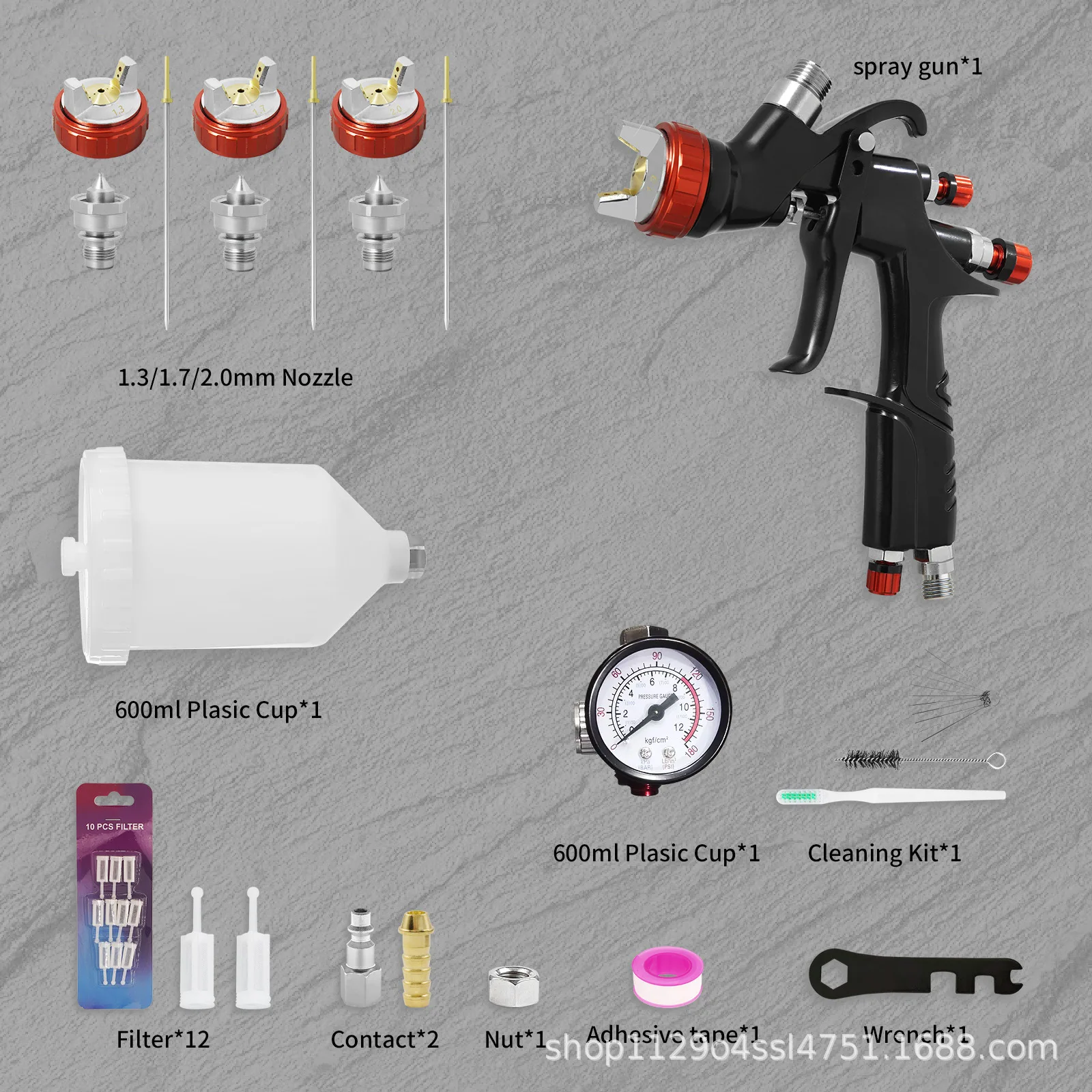 Cross-border boutique A610 car furniture topcoat varnish spray gun LVLP upper pot high atomization paint spray gun manufacturer