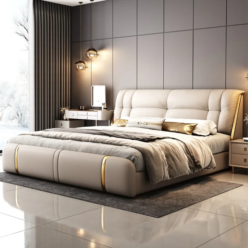 

Luxury Headboard 180x200cm Bed Double Storage 2 People Family Bed Frames Adults Hotel Floor Full Size Home Bedroom Furniture