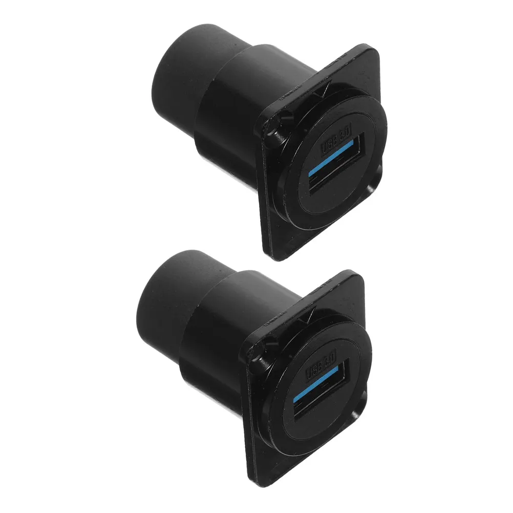 

2Pcs Straight Panel Mount Socket Dual Head D-Type Pass Through Connector Fast Data Transfer USB Bulkhead Waterproof Coupler