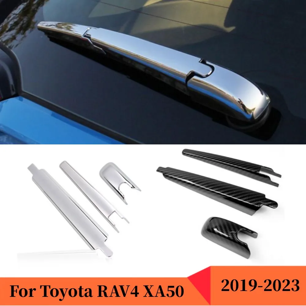 

ABS Carbon Fiber Texture Car Rear Window Wiper Trim Cover Sticker For Toyota RAV4 RAV 4 XA50 2019 2020 2021-2023 Accessories